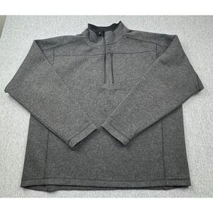 Arbor Wear 1/4 Zip Long Sleeve Pullover Fleece Sweater Men's 2XL Gray Wool Blend